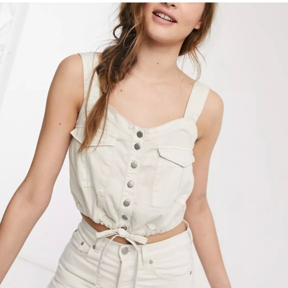 Free People - Adorable Palm Desert Denim Crop Top - Small